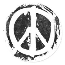 Grunge Peace Symbol stickers