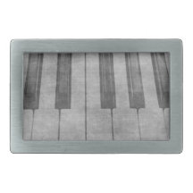 Grunge piano keyboard muted grey image belt buckle