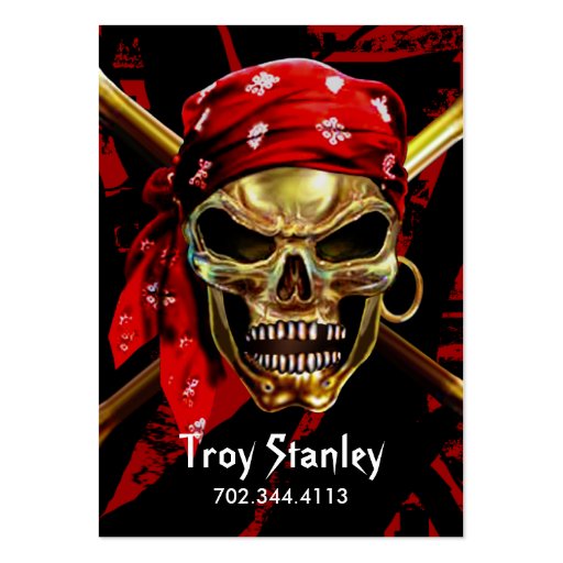 Grunge Pirate Business Card template (front side)