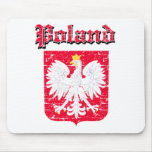 Grunge  Poland coat of arms designs Mousepads