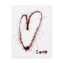 Grunge Punk Love Heart Postcard