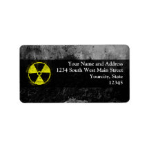 Grunge Radioactive Symbol Address Label