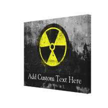 Grunge Radioactive Symbol Gallery Wrapped Canvas