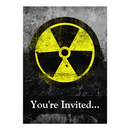 Grunge Radioactive Symbol Personalized Invite