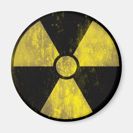 Grunge Radioactive Warning Sign - Magnet