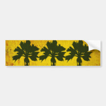 Grunge Rainbow Palm trees Bumper Stickers