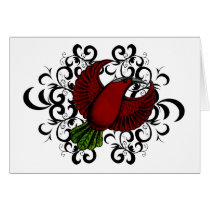 Grunge Red Bird- Customized cards by myhome71 Grunge Red Bird- Customized cards