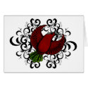 Grunge Red Bird- Customized cards