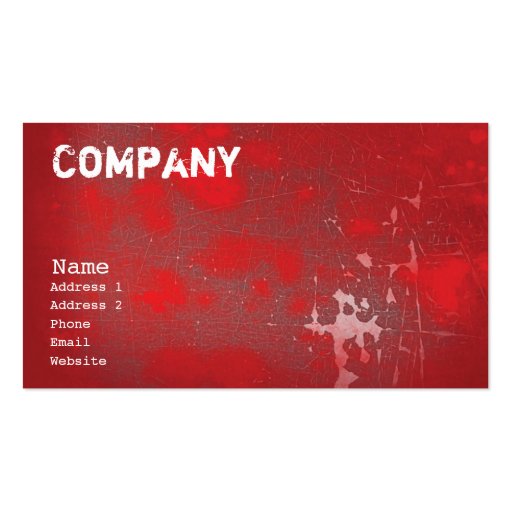 Grunge Red Business Card (front side)