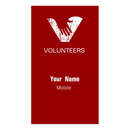Grunge Red Volunteers Business Cards