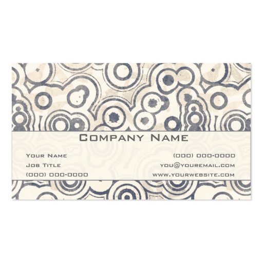 Grunge Retro Circles Business Card Template (front side)