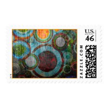 Grunge Retro Circles Stamp