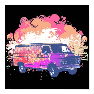 grunge retro hippie van poster by doonidesigns