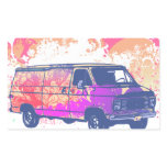 grunge retro hippie van round stickers