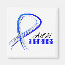Grunge Ribbon ALS Awareness Magnets