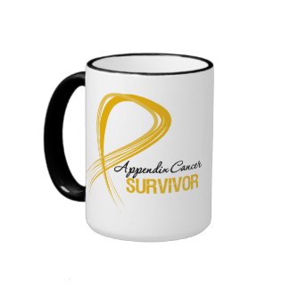 Grunge Ribbon Appendix Cancer Survivor mug