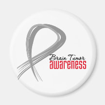 Grunge Ribbon Brain Tumor Awareness Magnet
