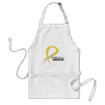 Grunge Ribbon Childhood Cancer Survivor Aprons