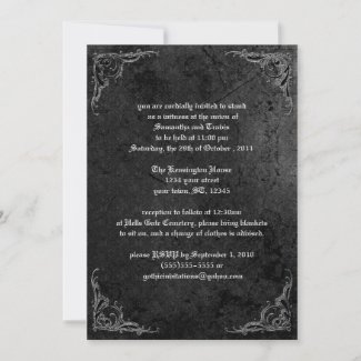 Grunge Rose Damask Gothic Invitation zazzle_invitation