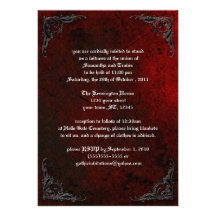 Grunge Rose Damask Gothic Invitation