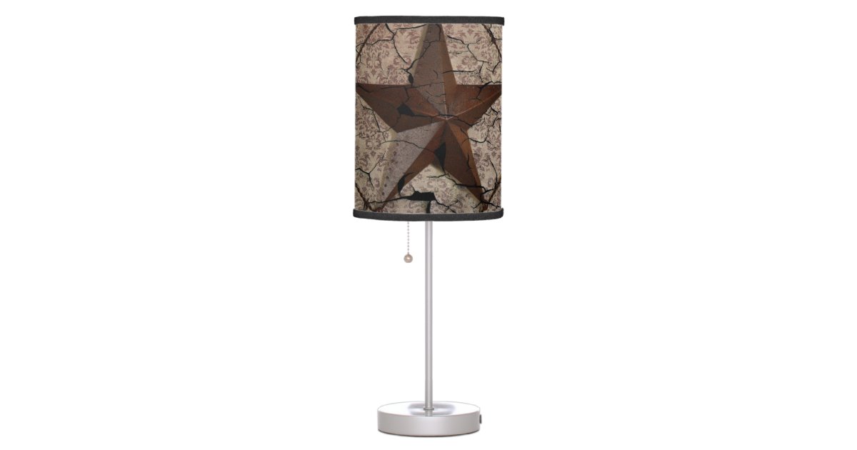 Grunge rustic Texas star western country art Table Lamp ...