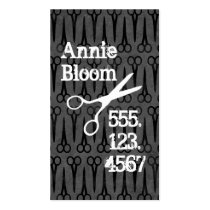 grunge scissors distressed hair stylist black grey business cards
