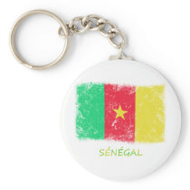Grunge Senegal Flag Key Chain