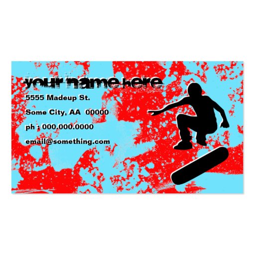 grunge skateboarding business card (front side)