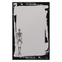 Grunge Skeleton Chain Link Fence Goth Stationery
