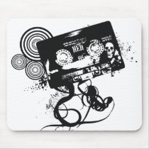 Grunge Skull Audio Tape Mousepad