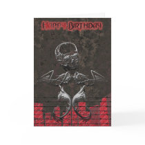 Grunge Skull Birthday Card by Beliria Grunge Skull Birthday Card