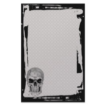Grunge Skull Chain Link Fence Goth Stationery