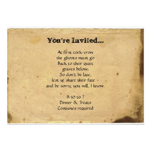 Grunge Skull Halloween Party Custom Announcements