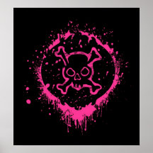 Grunge skull print