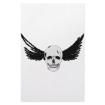 Grunge Skull with wings stationery