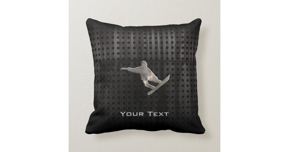 Grunge Snowboarding Throw Pillow Zazzle
