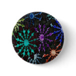 Grunge Space Flowers Button