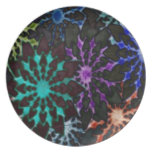Grunge Space Flowers Party Plates