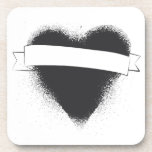 Grunge Spade in Black Drink Coasters