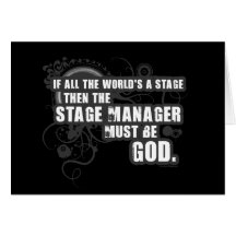 Grunge Stage Manager God Greeting Cards