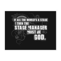Grunge Stage Manager God Post Card