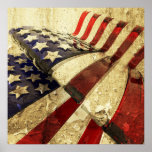 Grunge stars and stripes canvas print