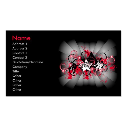 grunge stars business card templates (front side)