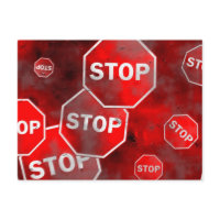 Grunge Stop Signs postcard