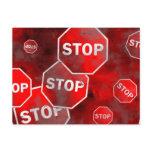 Grunge Stop Signs Postcard