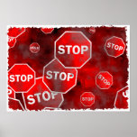 Grunge Stop Signs Posters