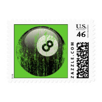 Grunge Style 8 Ball Postage