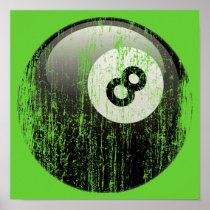 Grunge Style 8 Ball Print