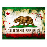 Grunge Style California Flag Post Card