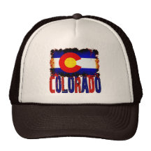 Grunge Style Colorado Flag Design Hats